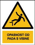 Picture of W008 - OPASNOST OD PADA S VISINE (CS-OP-016) - PVC ploča 180x230 mm