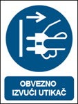 Picture of M006 - OBVEZNO IZVUĆI UTIKAČ (CS-OB-106) - PVC ploča 180x230 mm