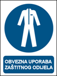 Picture of M010 - OBVEZNA UPORABA ZAŠTITNOG ODIJELA (CS-OB-035) - naljepnica 100x120 mm 