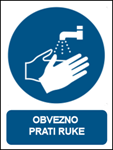 Picture of M011 - OBVEZNO PRATI RUKE (CS-OB-024) - PVC ploča 260x340 mm