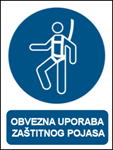 Picture of M018 - OBVEZNA UPORABA ZAŠTITNOG POJASA (CS-OB-011) - PVC ploča 260x340 mm