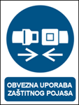 Picture of M020 - OBVEZNA UPORABA ZAŠTITNOG POJASA (CS-OB-120) - PVC ploča 180x230 mm