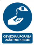 Picture of M022 - OBVEZNA UPORABA ZAŠTITNE KREME (CS-OB-122) - PVC ploča 180x230 mm