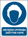 Picture of CS-OB-042 - OBVEZNA UPORABA ZAŠTITNE KAPE - PVC ploča 260x340 mm