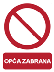 Picture of P001 - OPĆA ZABRANA (CS-ZA-067) - naljepnica 100x120 mm