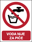 Picture of P005 - VODA NIJE ZA PIĆE (CS-ZA-006) - PVC ploča 180x230 mm