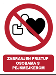 Picture of P007 - ZABRANJEN PRISTUP OSOBAMA S PEJSMEJKEROM (CS-ZA-043) - PVC ploča 260x340 mm