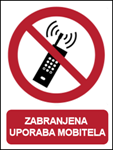 Picture of P013 - ZABRANJENA UPORABA MOBITELA (CS-ZA-059) - PVC ploča 180x230 mm