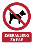 Picture of P021 - ZABRANJENO ZA PSE (CS-ZA-027) - PVC ploča 260x340 mm