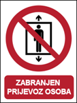 Picture of P027 - ZABRANJEN PRIJEVOZ OSOBA (CS-ZA-019) - PVC ploča 260x340 mm