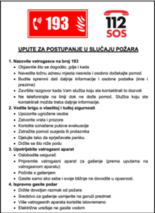 Picture of CS-USR-002 - UPUTA ZA POSTUPANJE U SLUČAJU POŽARA