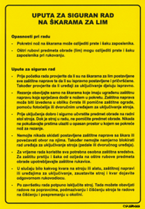 Picture of CS-USR-009 - UPUTA ZA SIGURAN RAD NA ŠKARAMA ZA LIM