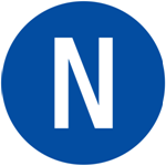 Picture of N - NEUTRALNI VODIČ IZMJENIČNE STRUJE - naljepnica Ø 25 mm