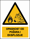 Picture of CS-OP-019 - OPASNOST OD POŽARA I EKSPLOZIJE - PVC ploča 260x340 mm