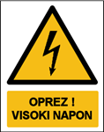 Picture of CS-OP-033 - OPREZ! VISOKI NAPON - PVC ploča 260x340 mm