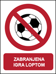 Picture of CS-ZA-023 - ZABRANJENA IGRA LOPTOM - PVC ploča 180x230 mm
