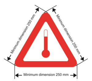 Picture of NO-9 - Prijevoz pri povišenoj temperaturi - naljepnica 250x250 mm