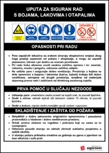 Picture of CS-USR-014 - UPUTA ZA SIGURAN RAD S BOJAMA, LAKOVIMA I OTAPALIMA