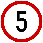 Picture of CS-INFO-069 - OGRANIČENJE BRZINE 5 km/h - PVC ploča 400x400 mm