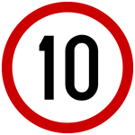Picture of CS-INFO-070 - OGRANIČENJE BRZINE 10 km/h - naljepnica 400x400 mm