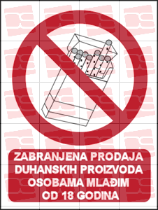 Picture of CS-ZA-113 - ZABRANJENA PRODAJA DUHANSKIH PROIZVODA